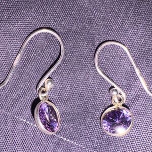 Elegant Silver and Purple Earrings